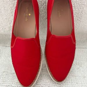 Kate Spade canvas boat shoes, like new, size 10